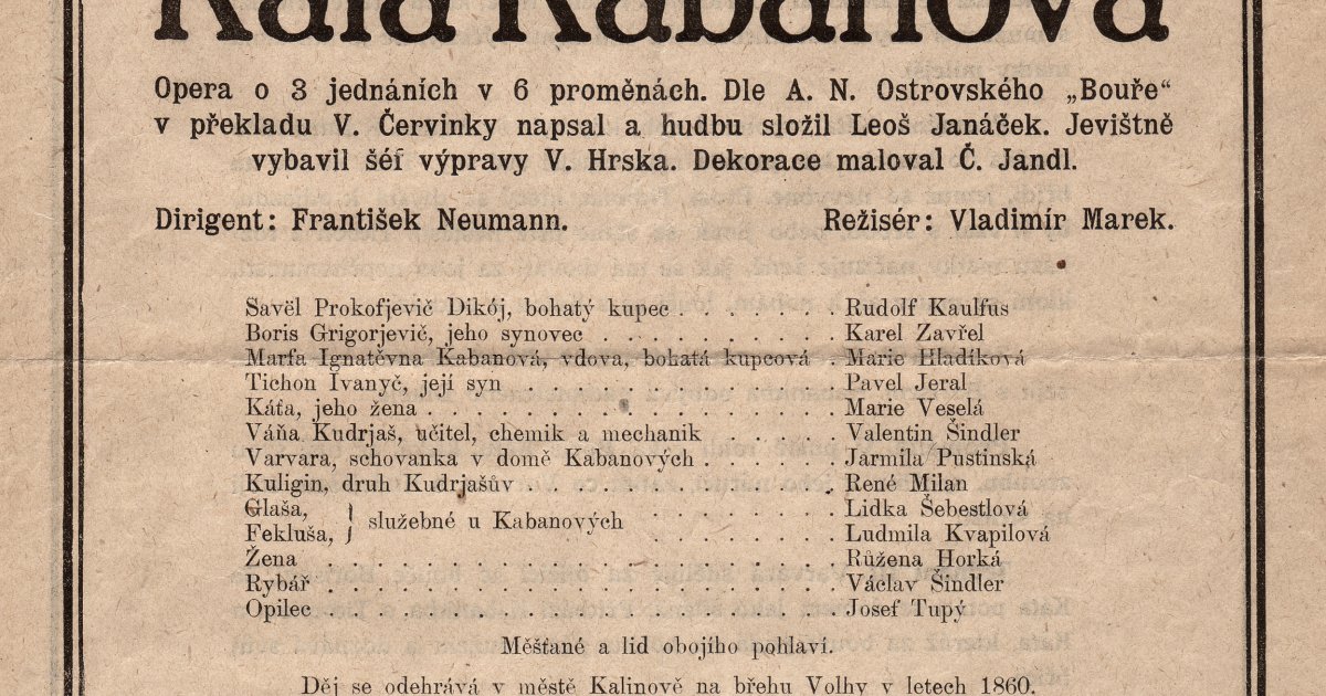 Summer Opera Lyric Theatre: Katya Kabanova by Janacek at Alumnae Theatre